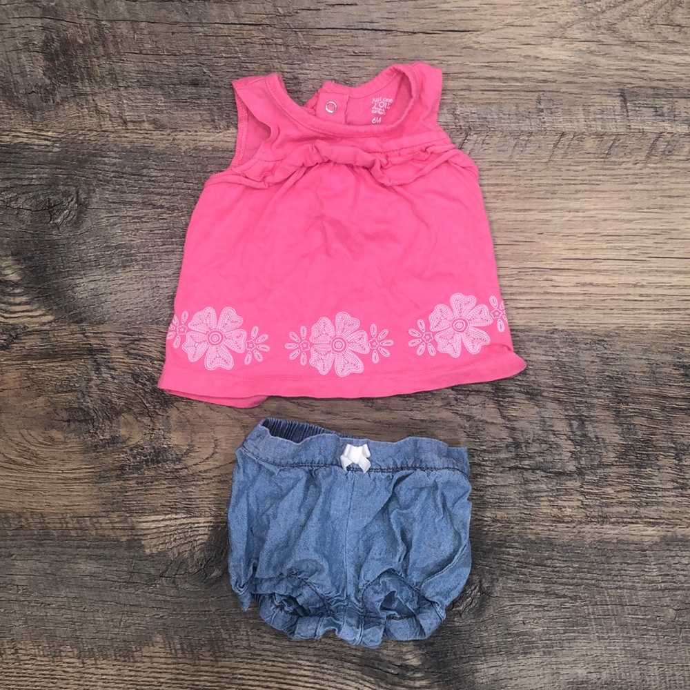 Carter’s Just One You 6 Months Two Piece Pink Tank and Denim Short Set